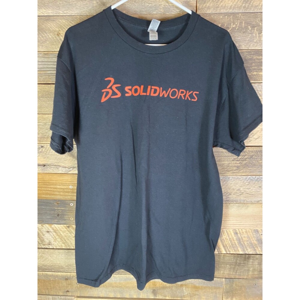 Gildan Men's Black L T-Shirt SOLIDWORKS Graphic DRYBLEND Cotton Blend
